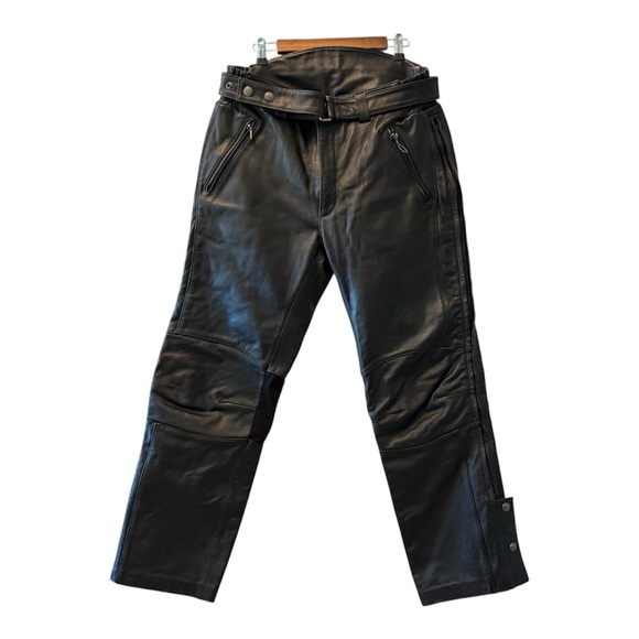 HARLEY DAVIDSON Men’s Black Leather Overpants Size 36 - Picture 2 of 3